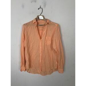 GRAYSON Frank & Eileen Women Shirt 2 Sz 4/6 Orange Minimal Cotton Gauze The Hero